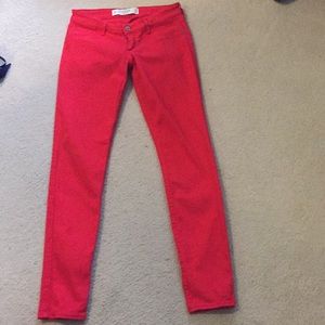 Abercrombie red jeans size 25w 29L